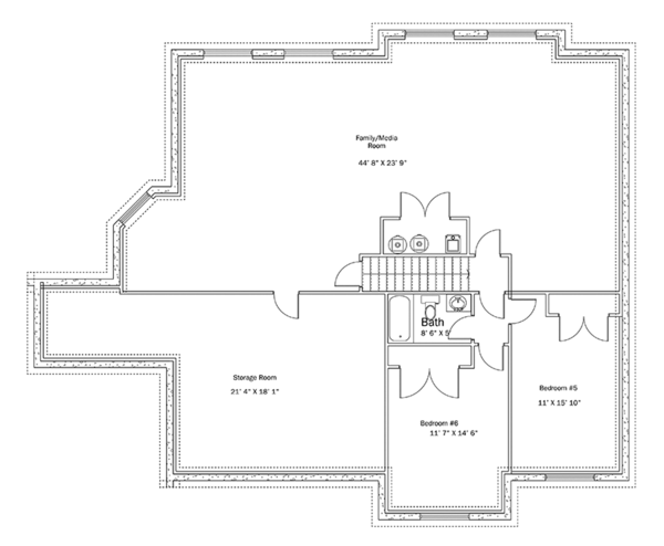 Dream House Plan - Ranch Floor Plan - Lower Floor Plan #1060-34