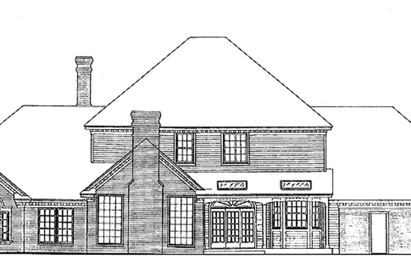 Home Plan - Exterior - Rear Elevation for Classical House Plan #310-1095 - 5 bed, 3.5 bath