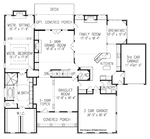 Architectural House Design - Traditional Floor Plan - Main Floor Plan #54-334
