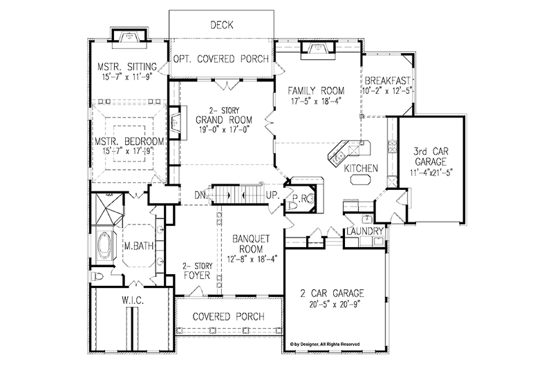 Dream House Plan - Floor Plan - Main Floor for Traditional House Plan #54-334 - 4 bed, 3.5 bath
