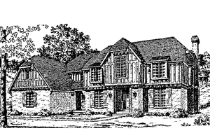 Tudor Exterior - Front Elevation Plan #405-325