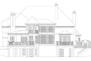Exterior - Rear Elevation for European House Plan #119-419 - 4 bed, 4.5 bath