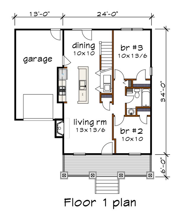 Farmhouse Floor Plan - Main Floor Plan #79-335