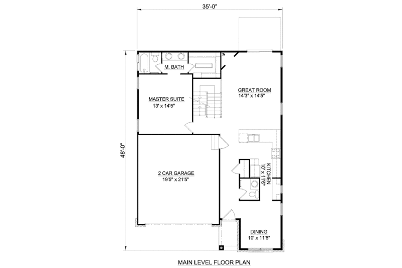 Traditional Style House Plan - 4 Beds 2.5 Baths 2196 Sq/Ft Plan #116 ...