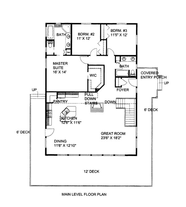 Cabin Floor Plan - Main Floor Plan #117-961