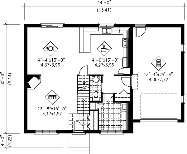 Home Plan - Traditional Floor Plan - Main Floor Plan #25-244