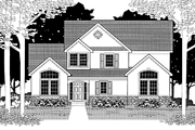 Traditional Style House Plan - 4 Beds 2.5 Baths 2450 Sq/Ft Plan #1053-27 Exterior 