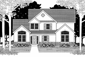 Exterior - Front Elevation 3 for Traditional House Plan #1053-27 - 4 bed, 2.5 bath
