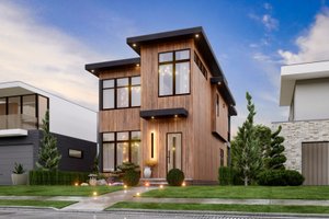 House Blueprint - Contemporary Exterior - Front Elevation Plan #54-675