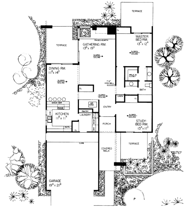 Architectural House Design - Contemporary Floor Plan - Main Floor Plan #72-712