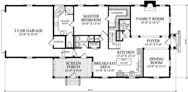 Home Plan - Colonial Floor Plan - Main Floor Plan #137-259