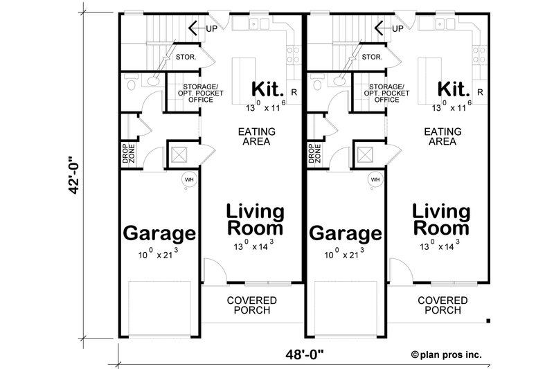 Architectural House Design - Floor Plan - Main Floor for Farmhouse House Plan #20-2570 - 3 bed, 2.5 bath
