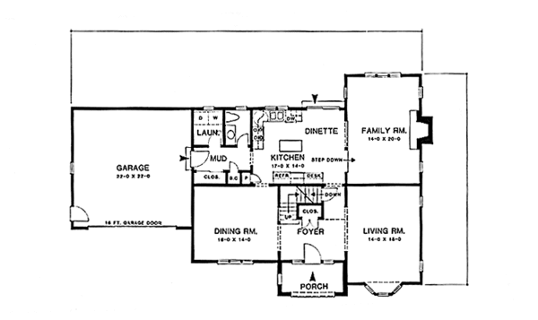 Home Plan - Traditional Floor Plan - Main Floor Plan #1001-155