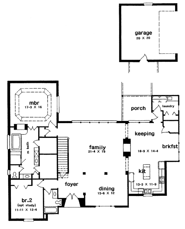 Architectural House Design - European Floor Plan - Main Floor Plan #301-124
