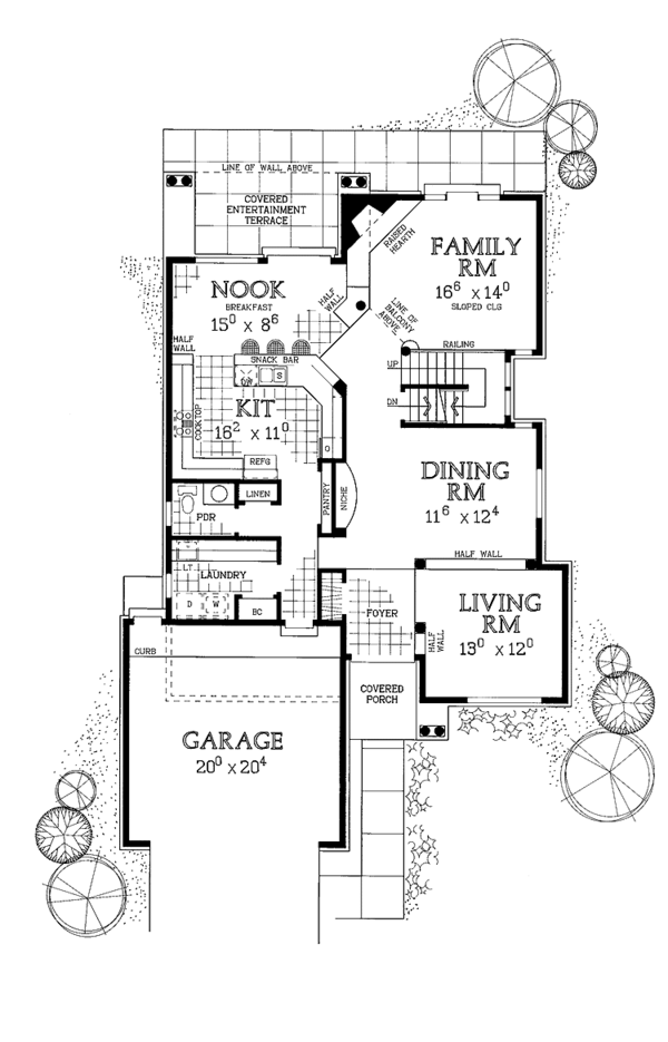 House Blueprint - Traditional Floor Plan - Main Floor Plan #72-965
