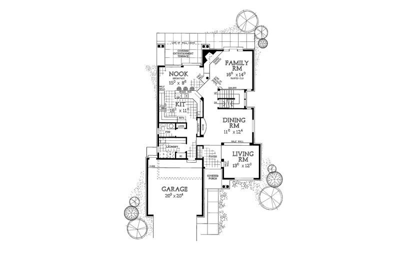 House Blueprint - Floor Plan - Main Floor for Traditional House Plan #72-965 - 4 bed, 2.5 bath
