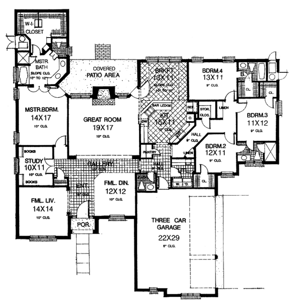 Architectural House Design - Country Floor Plan - Main Floor Plan #310-1192