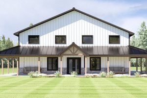 Barndominium Exterior - Front Elevation Plan #1064-373