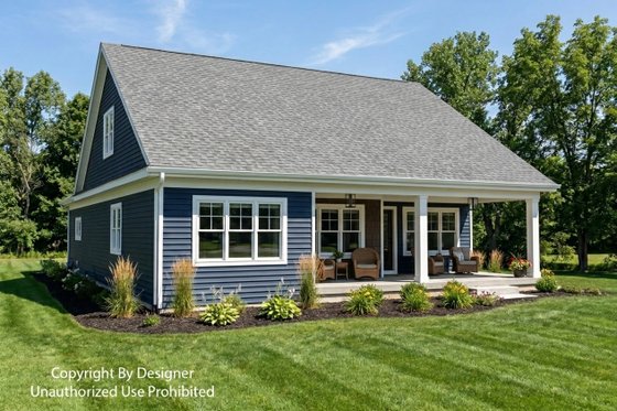 Exterior - Rear Elevation for Farmhouse House Plan #51-1523 - 3 bed, 3.5 bath