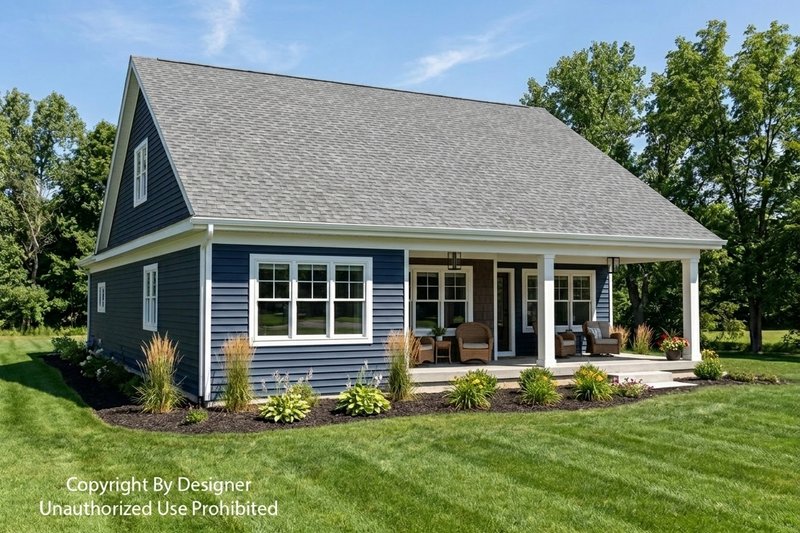 House Blueprint - Exterior - Rear Elevation for Farmhouse House Plan #51-1523 - 3 bed, 3.5 bath