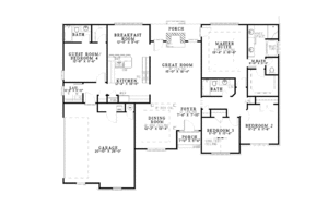 Floor Plan - Main Floor for Ranch House Plan #17-3149 - 4 bed, 3 bath