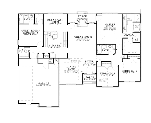 House Design - Ranch Floor Plan - Main Floor Plan #17-3149