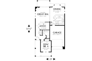 Floor Plan - Main Floor for Traditional House Plan #48-484 - 4 bed, 3 bath
