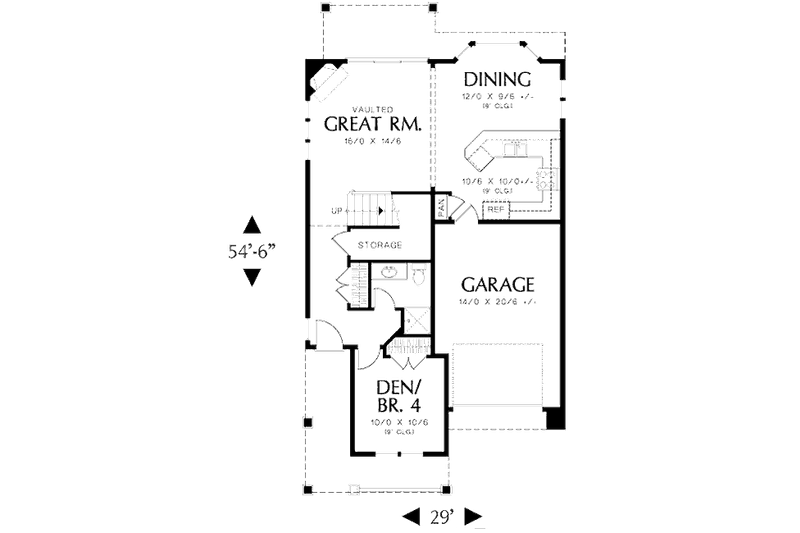 Home Plan - Floor Plan - Main Floor for Traditional House Plan #48-484 - 4 bed, 3 bath