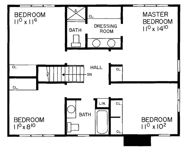 Home Plan - Adobe / Southwestern Floor Plan - Upper Floor Plan #72-731