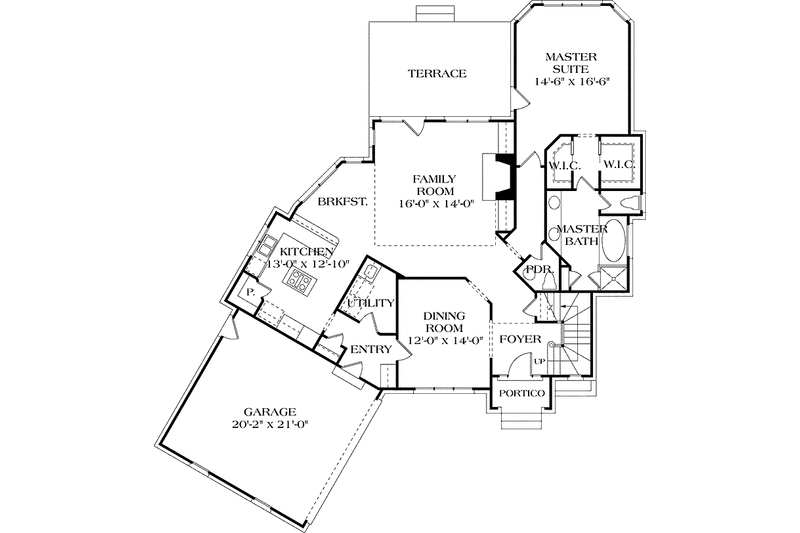 Home Plan - Floor Plan - Main Floor for Country House Plan #453-269 - 4 bed, 3.5 bath