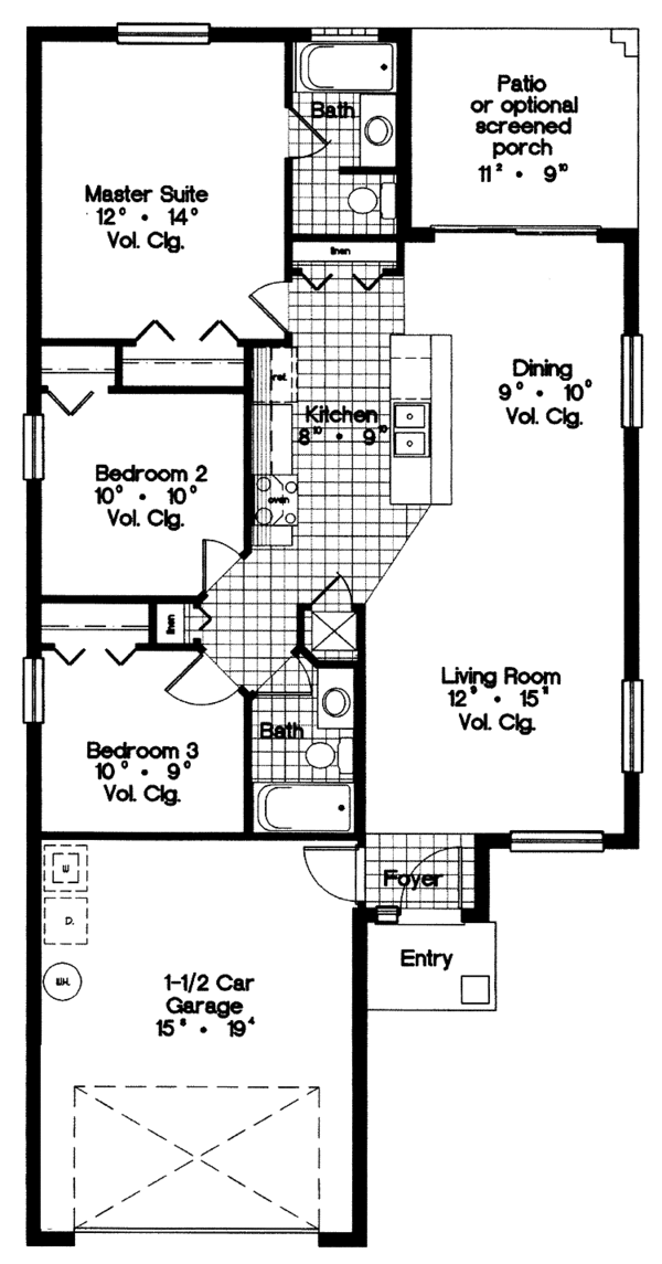 Architectural House Design - Mediterranean Floor Plan - Main Floor Plan #417-675