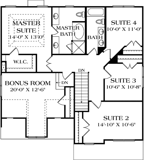 House Plan Design - Colonial Floor Plan - Upper Floor Plan #453-505