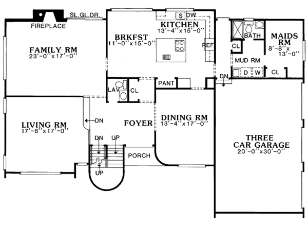 House Blueprint - Contemporary Floor Plan - Main Floor Plan #314-255