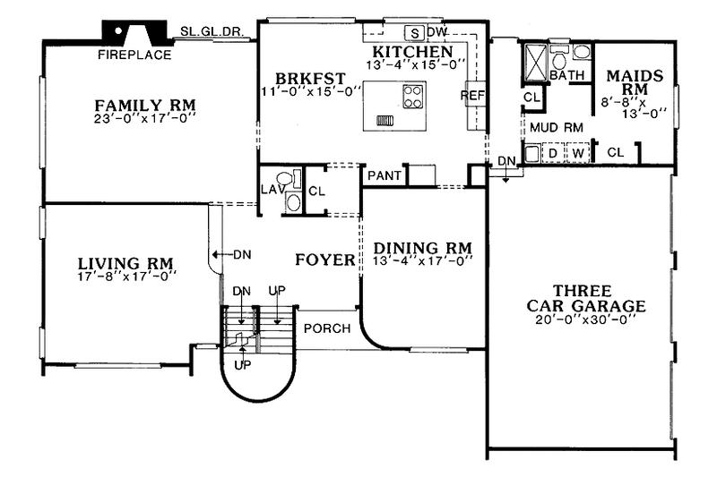 Home Plan - Floor Plan - Main Floor for Contemporary House Plan #314-255 - 5 bed, 3.5 bath