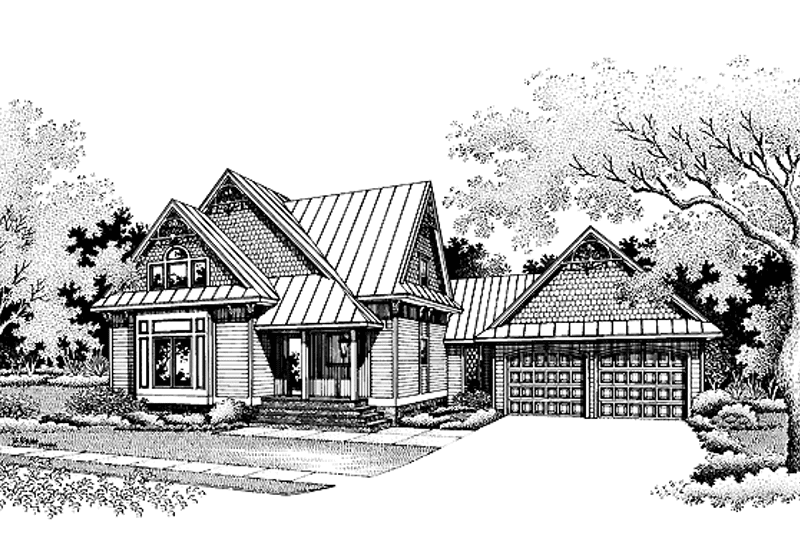 Home Plan - Exterior - Front Elevation 5 for Country House Plan #45-399 - 4 bed, 3 bath