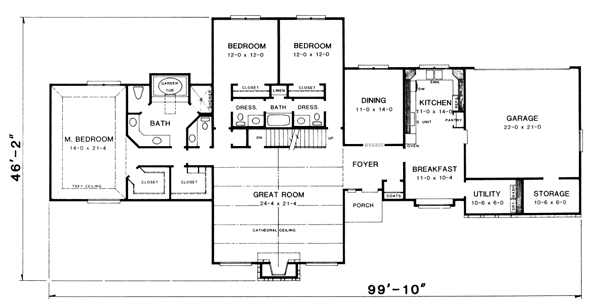 Contemporary Floor Plan - Main Floor Plan #10-152