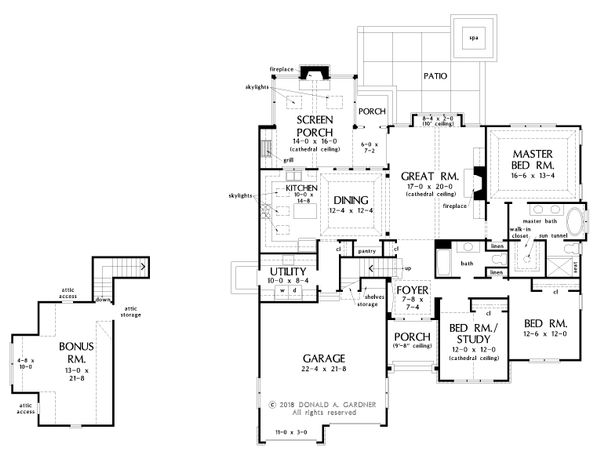 House Blueprint - Cottage Floor Plan - Main Floor Plan #929-1098