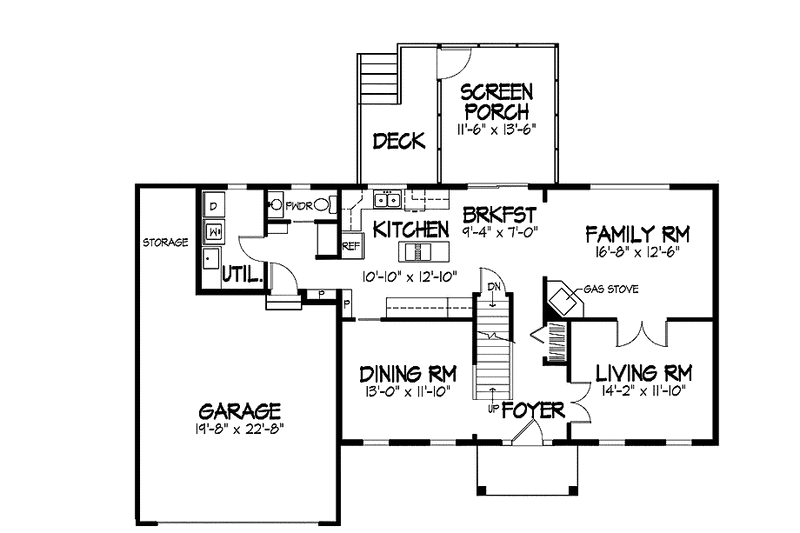 Dream House Plan - Floor Plan - Main Floor for Colonial House Plan #320-874 - 4 bed, 2.5 bath