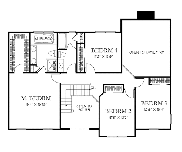 Architectural House Design - Country Floor Plan - Upper Floor Plan #1029-34