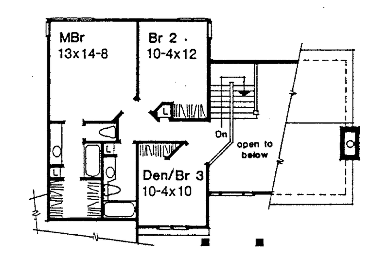 Home Plan - Floor Plan - Upper Floor for Contemporary House Plan #320-848 - 2 bed, 2 bath