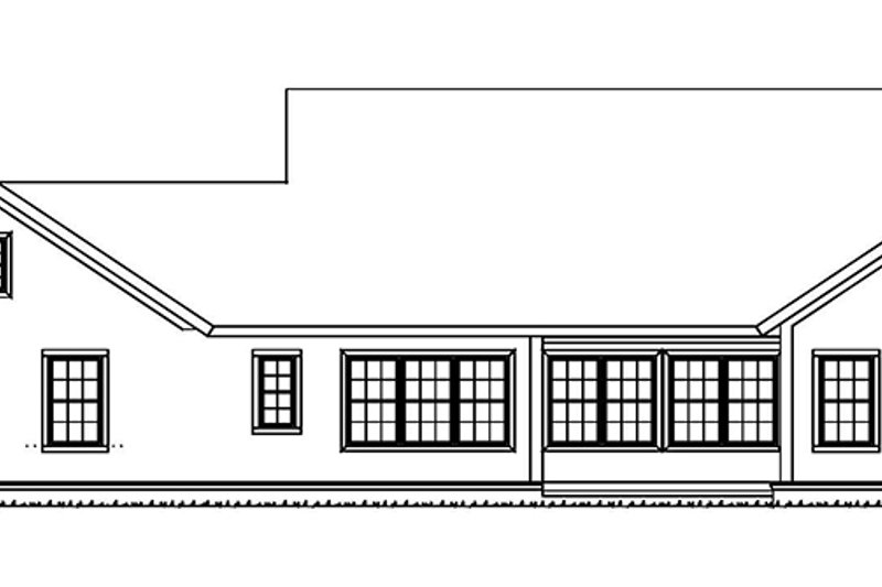 Architectural House Design - Exterior - Rear Elevation for Ranch House Plan #513-2157 - 3 bed, 2 bath