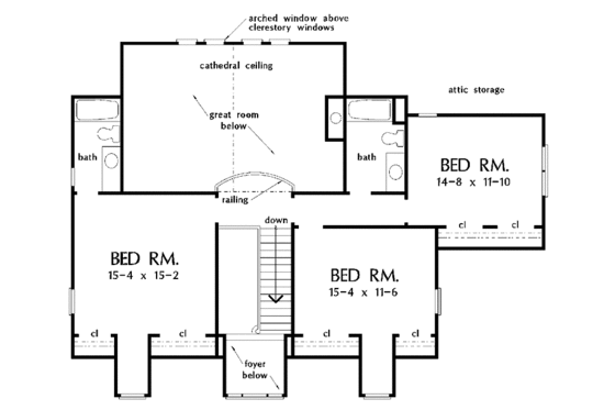 Floor Plan - Upper Floor for Country House Plan #929-288 - 5 bed, 4.5 bath