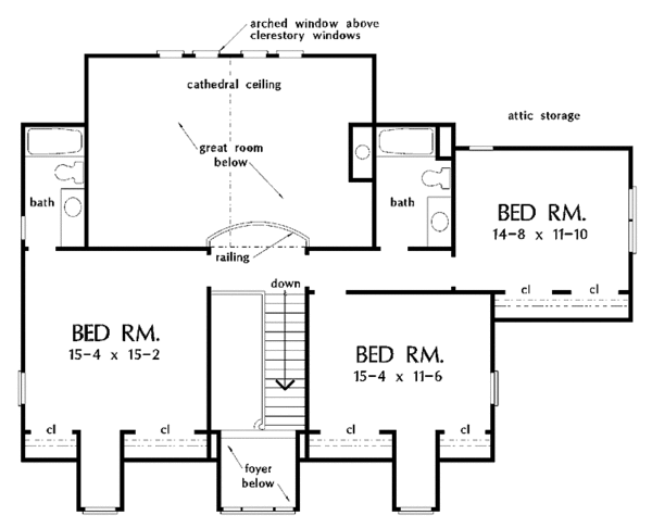 Dream House Plan - Country Floor Plan - Upper Floor Plan #929-288