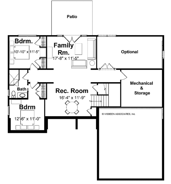 House Design - European Floor Plan - Lower Floor Plan #928-155