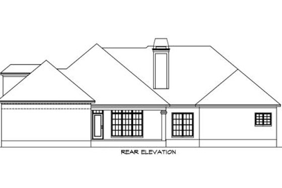 Exterior - Rear Elevation for European House Plan #63-165 - 3 bed, 2.5 bath
