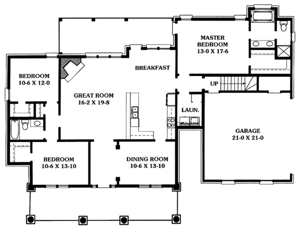 House Design - Classical Floor Plan - Main Floor Plan #1047-40