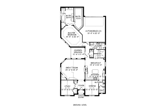 Floor Plan - Main Floor for European House Plan #141-364 - 3 bed, 2.5 bath
