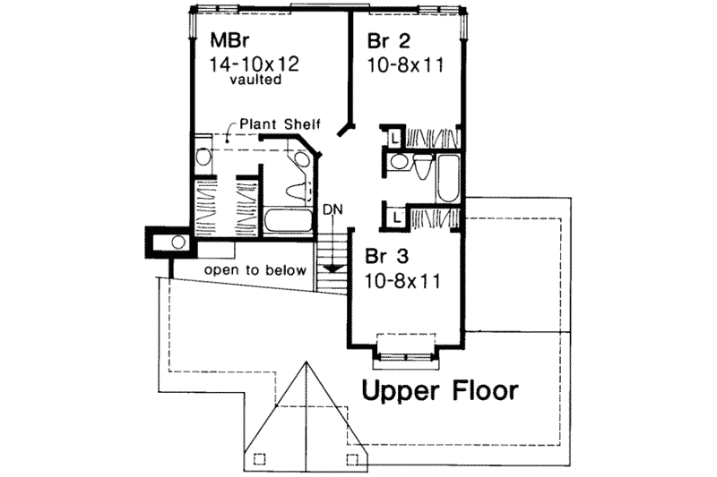 House Blueprint - Floor Plan - Upper Floor for Modern House Plan #320-101 - 3 bed, 2.5 bath