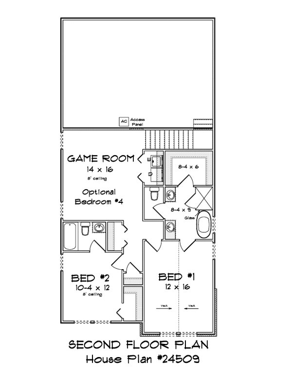 House Blueprint - Cottage Floor Plan - Upper Floor Plan #513-2302