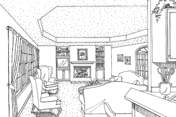 Interior - Family Room for Country House Plan #314-203 - 3 bed, 2.5 bath